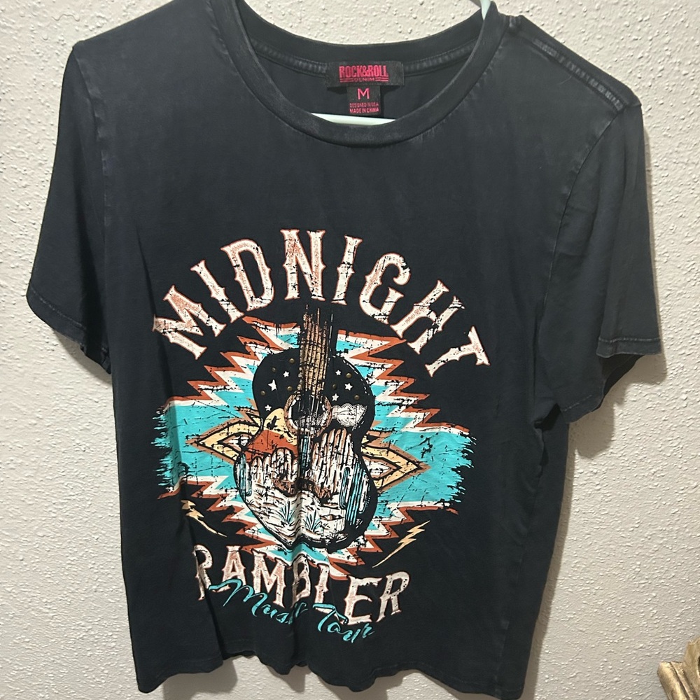 Rock & Roll Cowgirl Black Graphic Tee
